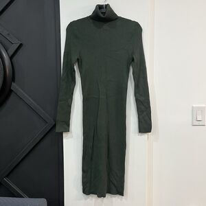 Women’s Turtleneck Longsleeve Bodycon Green Sweater Dress Size XL